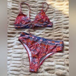 Floral Red Bikini Set